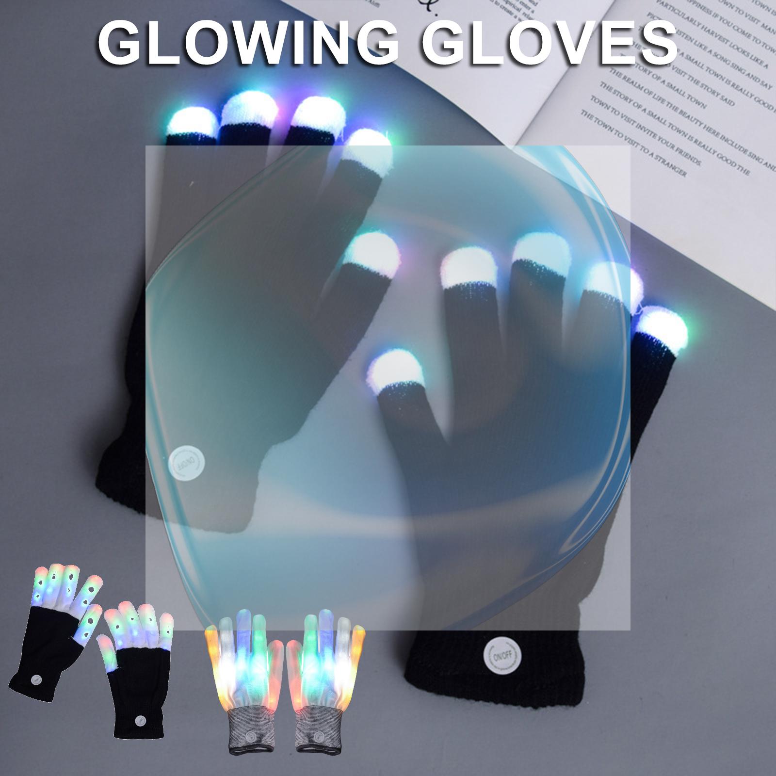 Led Gloves Music - LED点滅指ライトグローブ通気性のあるカラフルなレイブライトグローミトン子供ティーンパーティーギフト音楽祭小道具