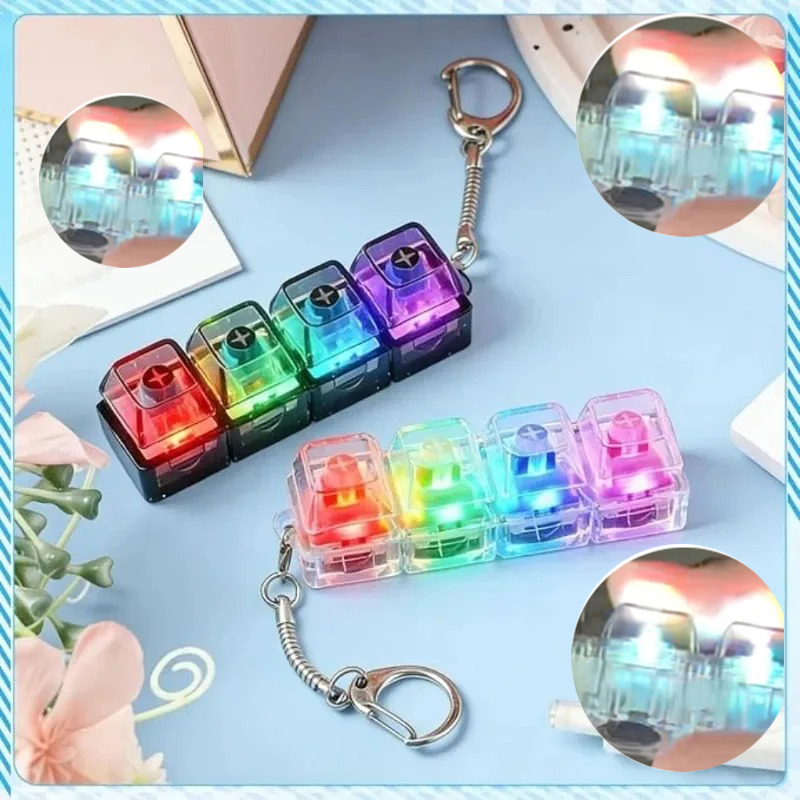 Electronics Gadgets For Kids - LEDキーボードキーホルダー ///フィジェットトイ クリスタルクリッカー 感覚玩具 ストレス解消 キーボードキーホルダー