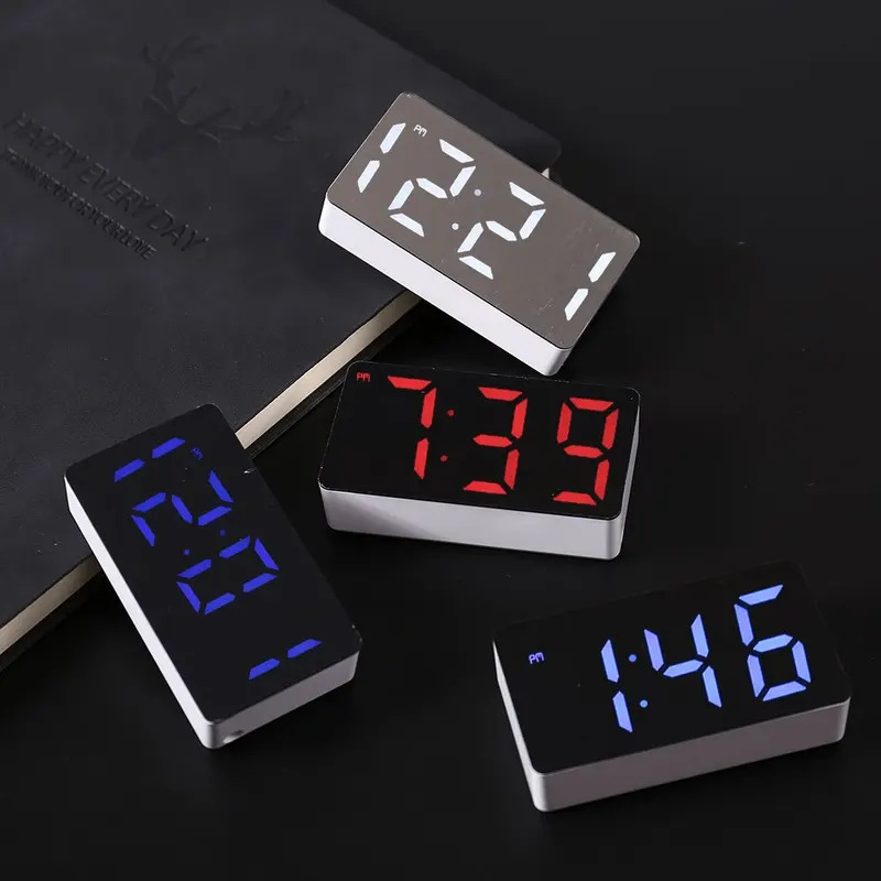 Electronics Gadgets Wholesale - LED電子時計ミラー目覚まし時計 - 家庭用家具スマート小型ツール、デスクデジタル寝室装飾テーブルアクセサリー