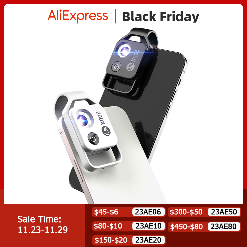 Digital Magnifier Reading - APEXEL 200X デジタル顕微鏡レンズ CPL モバイル LED