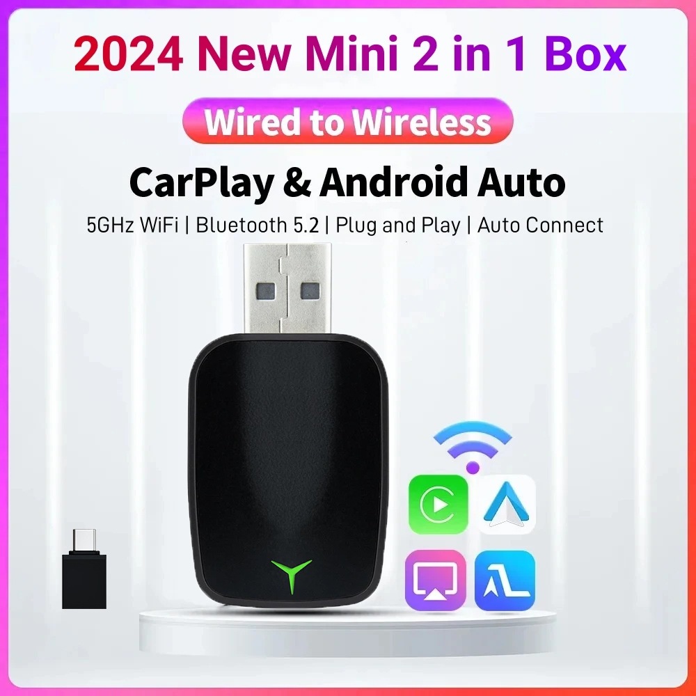 Electronic Gadgets - 新しい有線からワイヤレス Carplay Android 2 で 1