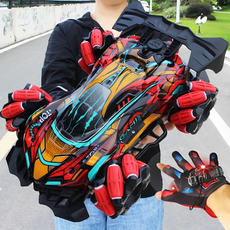 Led Gloves Music - WLtoys 4WD F1 ドリフトRCカー ジェスチャーグローブリモコン スプレースタントトイ