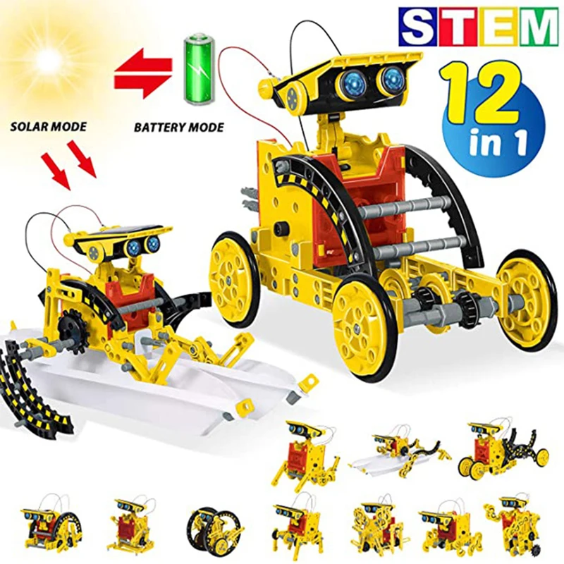 12 in 1 科学実験ソーラーロボットおもちゃ DIY ビ - Electronics Gadgets For Kids のレビューと価格