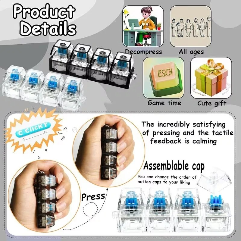 、/LEDキーボードキーホルダーフィジェットトイ、クリスタル - Electronics Gadgets For Kids のレビューと価格