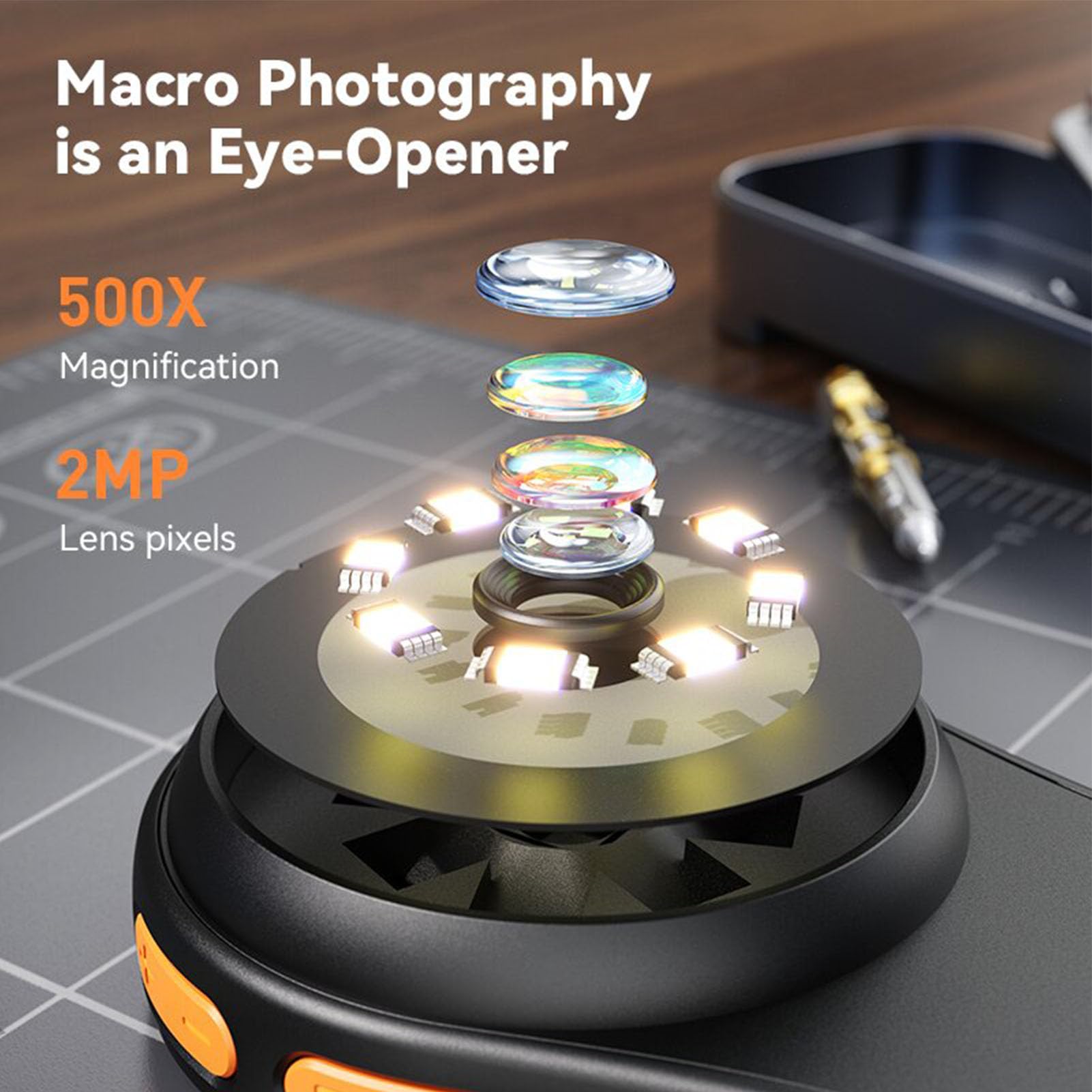 500倍デジタル顕微鏡、2.0インチIPSスクリーン搭載、ハ - Digital Magnifier Reading のレビューと価格