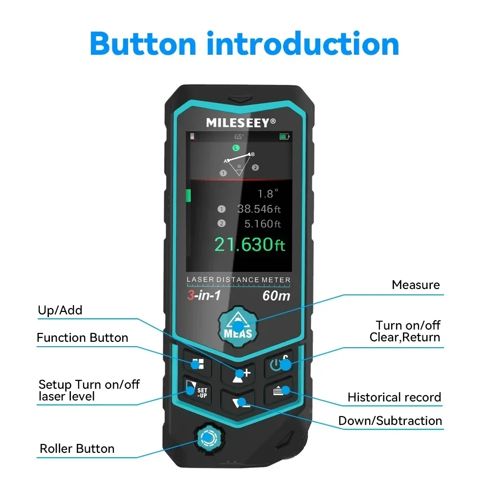 Mileseey R2B 60M USB充電式 3in1多機 - Laser Distance Measure のレビューと価格