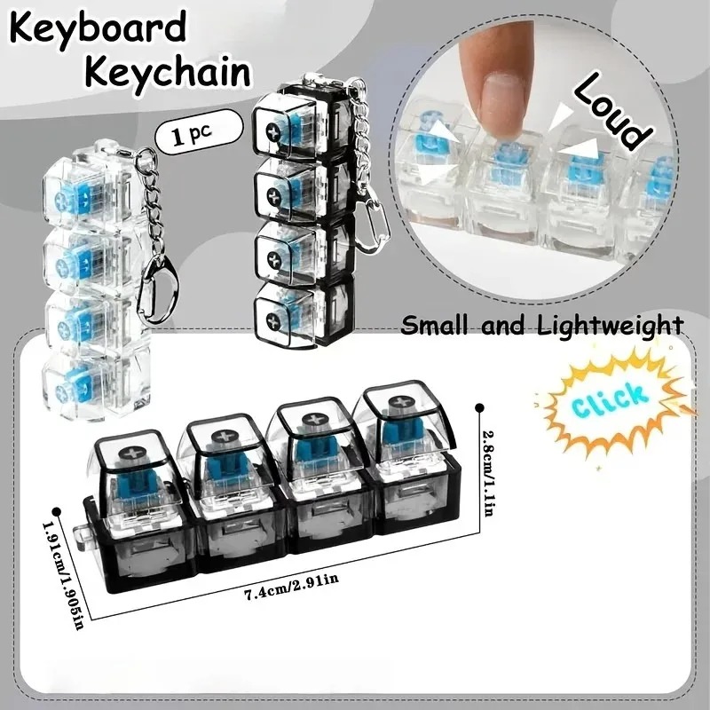 LEDキーボードキーチェーン フィジェットトイ クリスタルク - Electronics Gadgets For Kids のレビューと価格