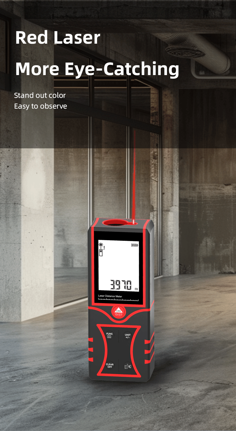 モデルGS-16 工業用赤色レーザーテープメジャー 120m - Laser Distance Measure のレビューと価格
