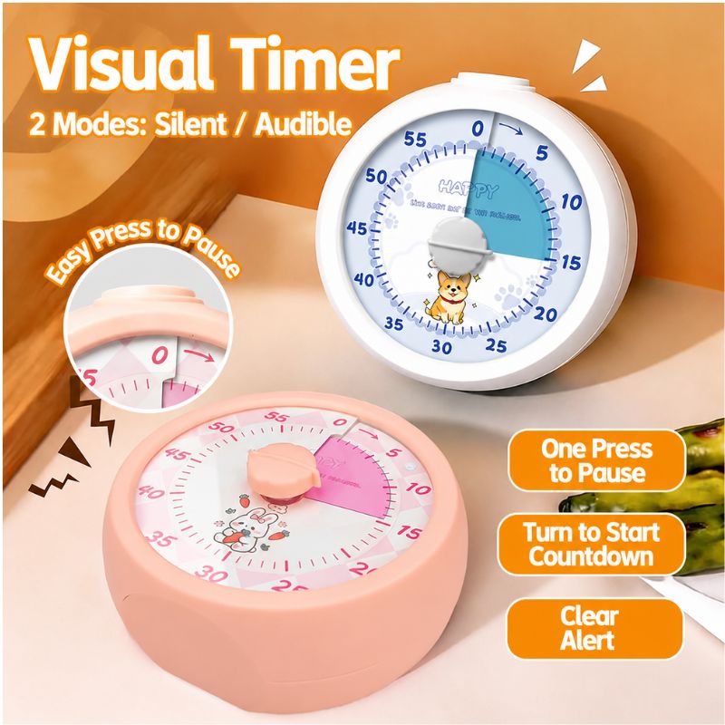 回転式カウントダウンタイマー視覚的な時間管理ツール目覚まし時 - Electronics Gadgets For Kids のレビューと価格