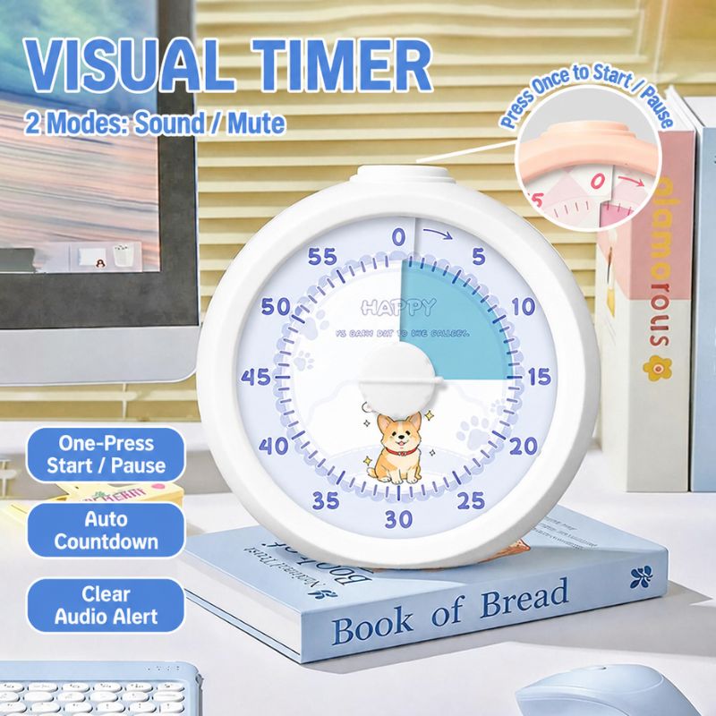 回転式カウントダウンタイマー視覚的な時間管理ツール目覚まし時 - Electronics Gadgets For Kids のレビューと価格