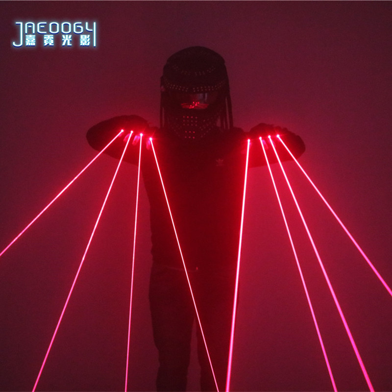 ナイトクラブやステージパフォーマンス用の赤いレーザーグローブ - Led Gloves Music のレビューと価格