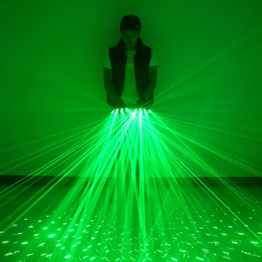 グリーンレーザーグローブ レーザーフラッシュフィンガードレス - Led Gloves Music のレビューと価格