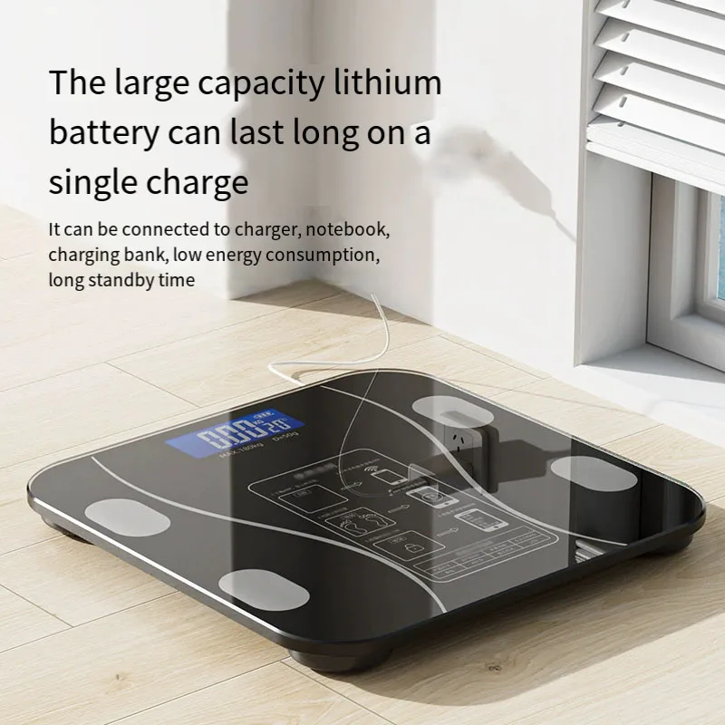 USBスマート高精度体組成計コンパクトデジタル体重計家庭用電 - Electronics Gadgets Wholesale のレビューと価格