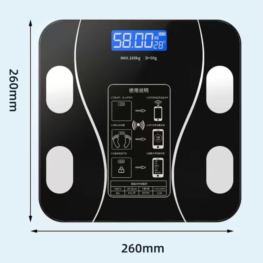 USBスマート高精度体組成計コンパクトデジタル体重計家庭用電 - Electronics Gadgets Wholesale のレビューと価格
