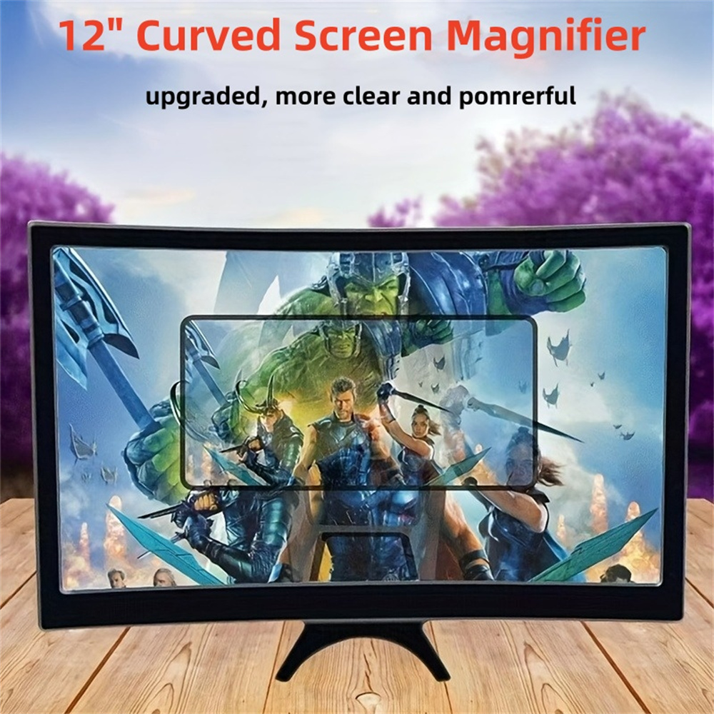 12インチ大型曲面スクリーン3D HD携帯電話スクリーン拡大 - Digital Magnifier Reading のレビューと価格
