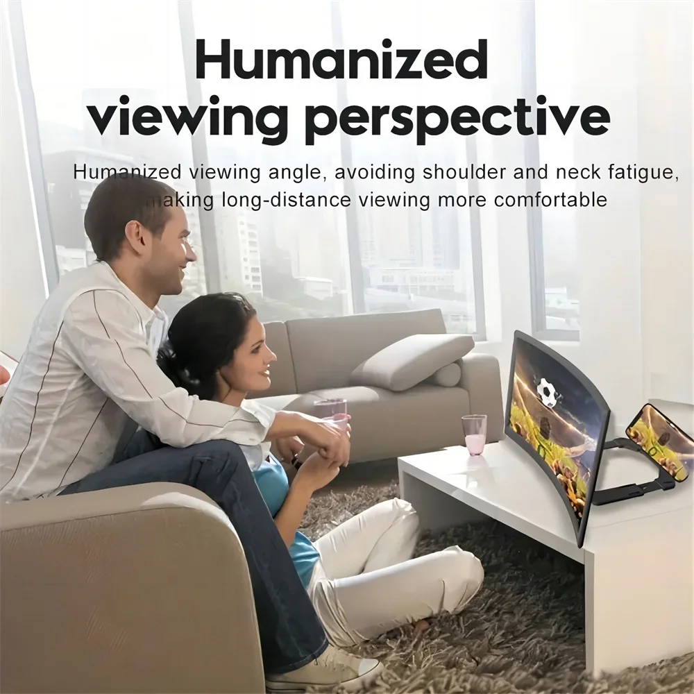 12インチ大型曲面スクリーン3D HD携帯電話スクリーン拡大 - Digital Magnifier Reading のレビューと価格
