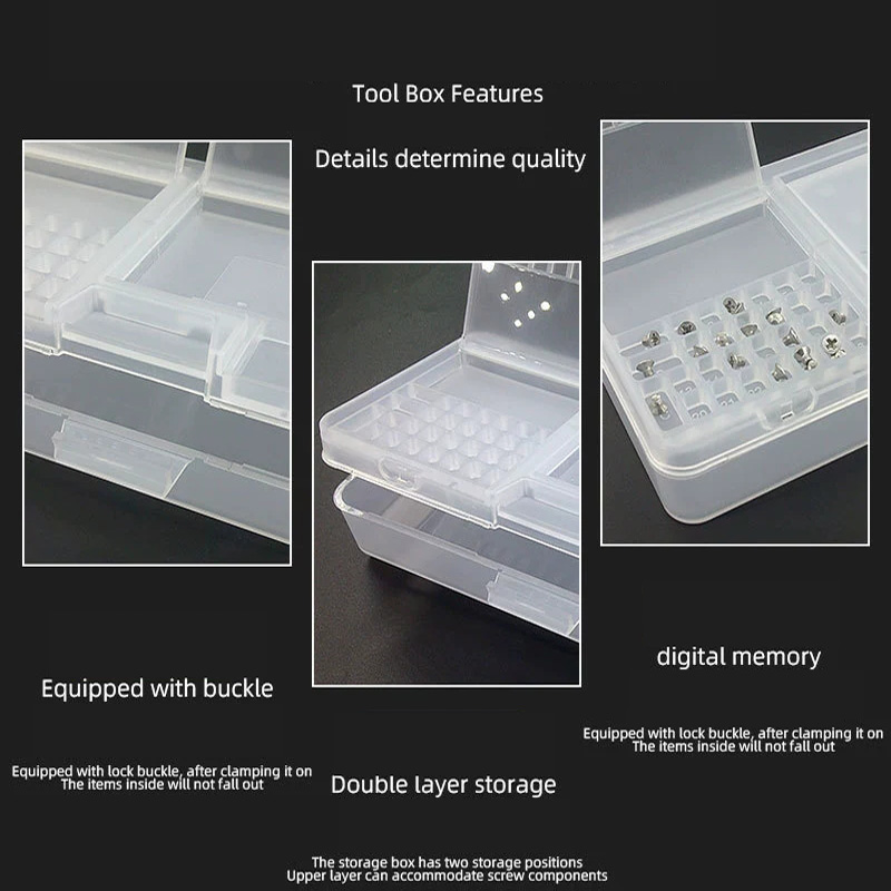 二層電子透明プラスチック部品収納ボックスネジアクセサリー電話 - Electronics Gadgets And Accessories のレビューと価格