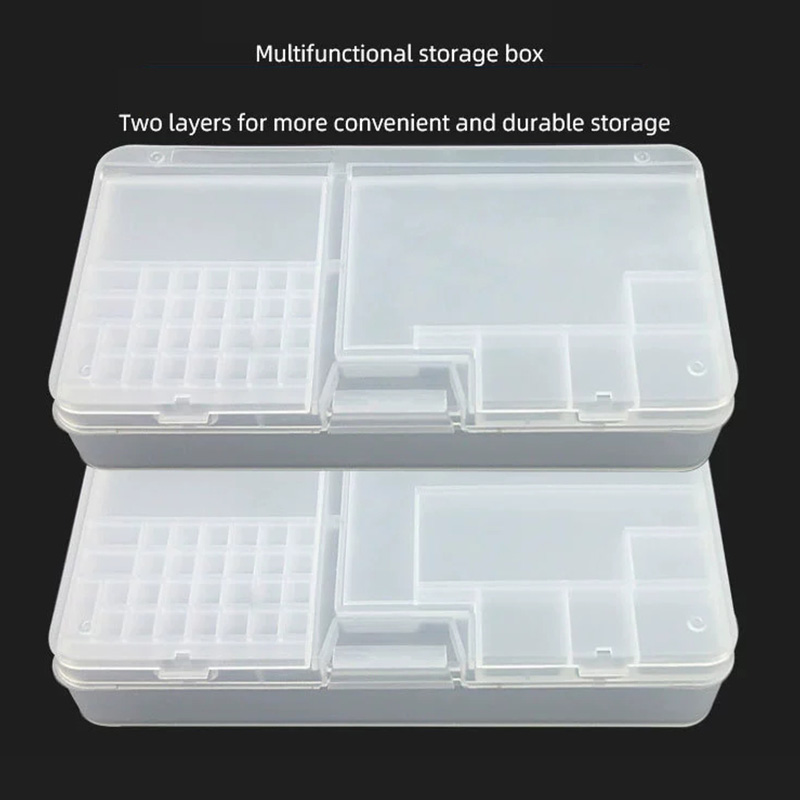 二層電子透明プラスチック部品収納ボックスネジアクセサリー電話 - Electronics Gadgets And Accessories のレビューと価格