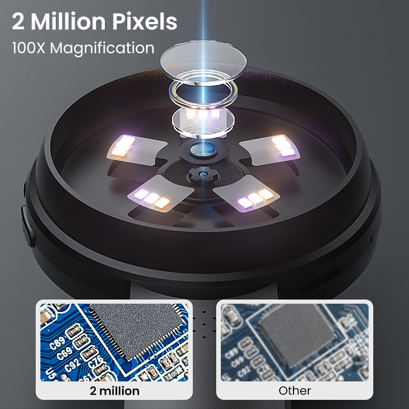 2.8インチ画面HDデジタル顕微鏡可変光色拡大鏡100倍ハン - Digital Magnifier Reading のレビューと価格