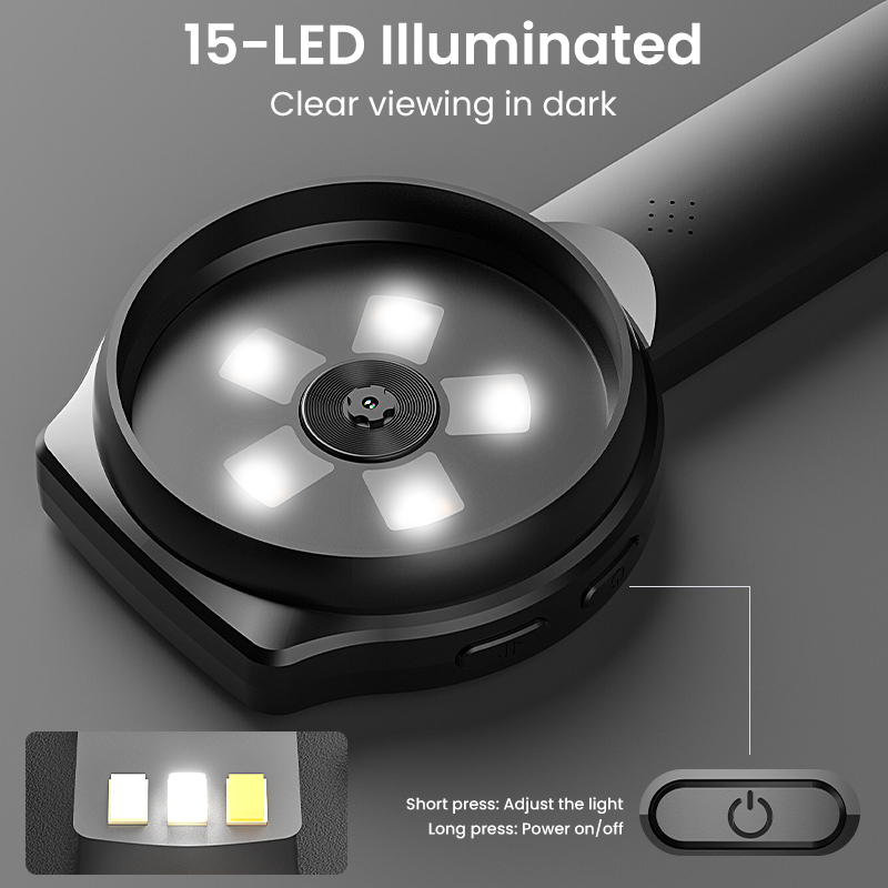 2.8インチ画面HDデジタル顕微鏡可変光色拡大鏡100倍ハン - Digital Magnifier Reading のレビューと価格