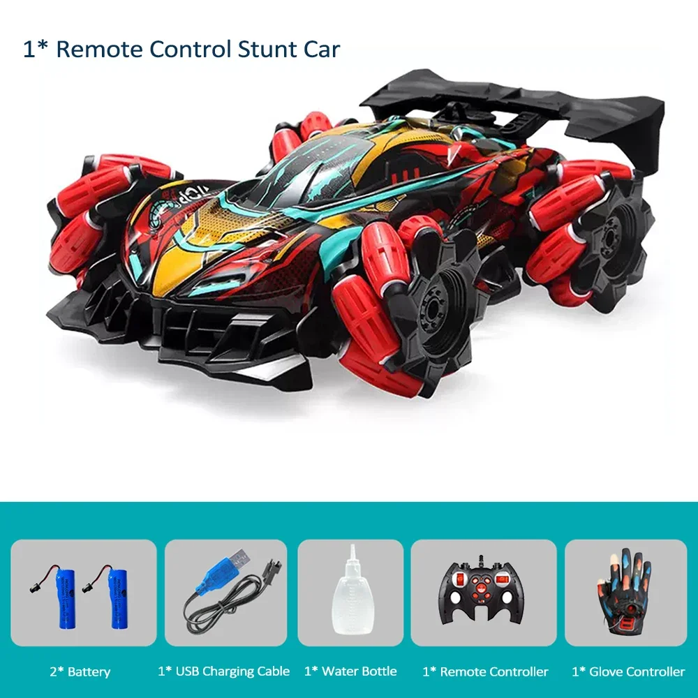 ドリフトRCスタントカー、LEDライト、音楽、2.4Gグロー - Led Gloves Music のレビューと価格
