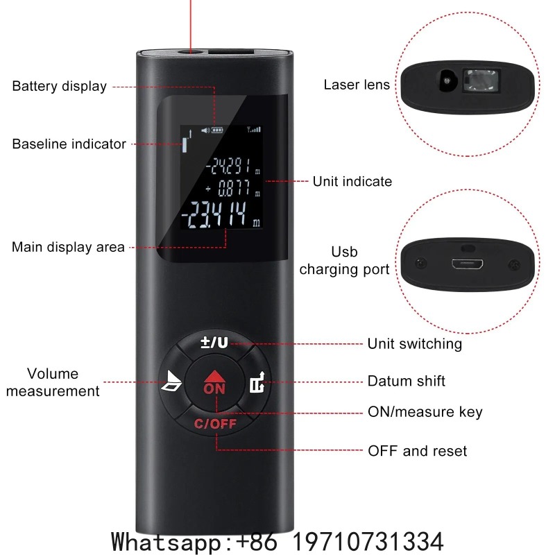 40 メートル/60 メートルミニスマートレーザー距離計測定 - Laser Distance Measure のレビューと価格